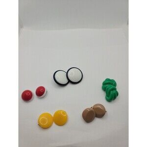 Vintage 80’s - 90’s Pierced Paired Plastic colorful Earrings LOT